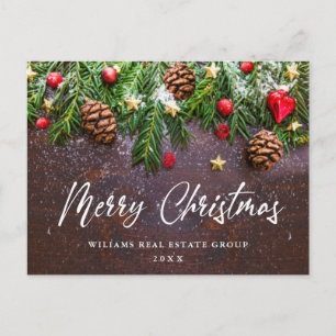 Carte Postale Pine Cones succursale Noël Entreprise Voeux Pos