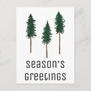 Carte Postale Pine Trees Forêt Minimaliste Fêtes CUSTOM