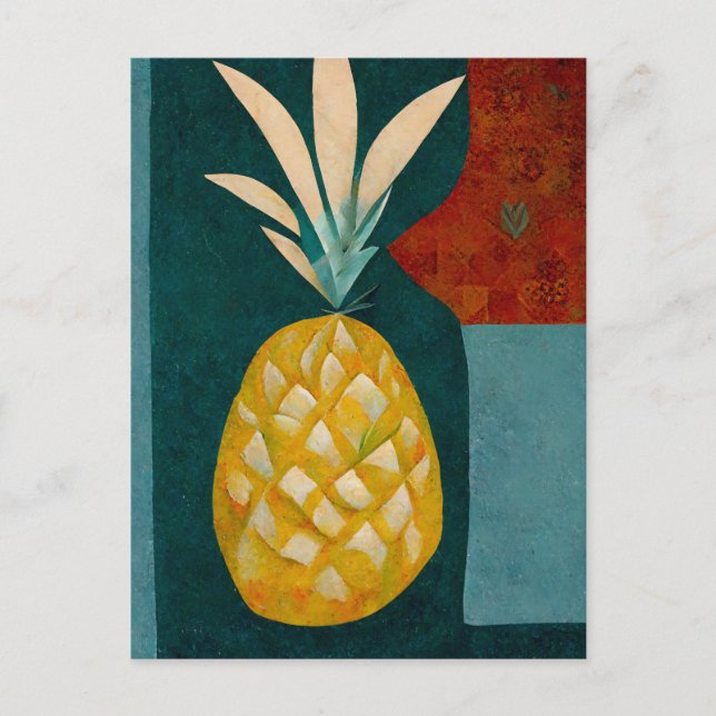 Carte Postale Pineapple fruit dans abstract modern painting. (Devant)