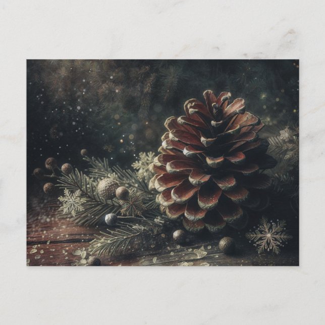 Carte Postale Pinecone Winter Art (Devant)