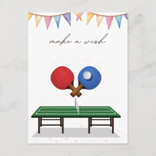 Carte Postale Ping Pong Joyeux Anniversaire Table Tennis Joueur