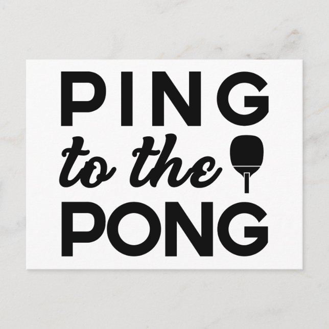 Carte Postale Ping Pong - Ping To Pong (Devant)