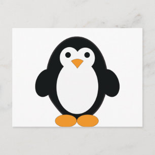 Carte Postale Pingouin à caricature mignonne