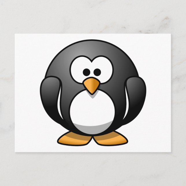 Carte Postale Pingouin à caricature mignonne (Devant)