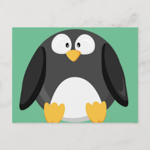 Carte Postale Pingouin à cercle mignon