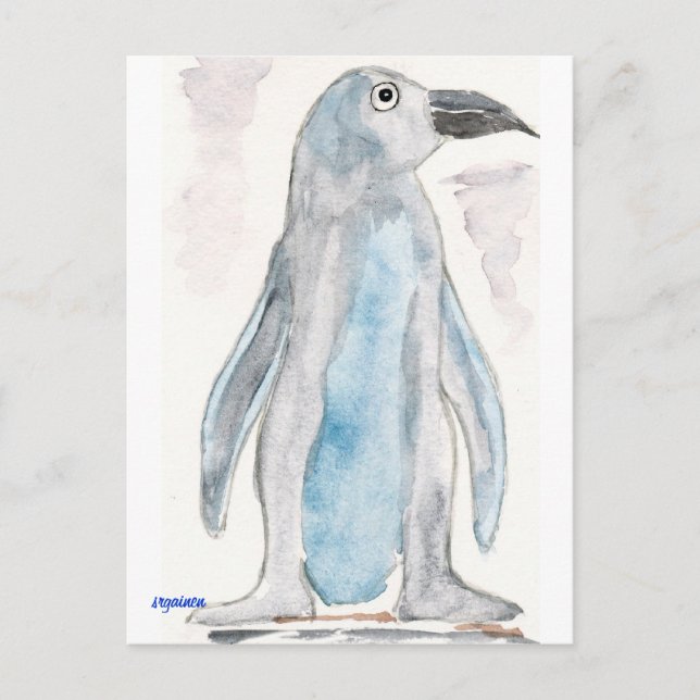 Carte Postale Pingouin bleu (Devant)