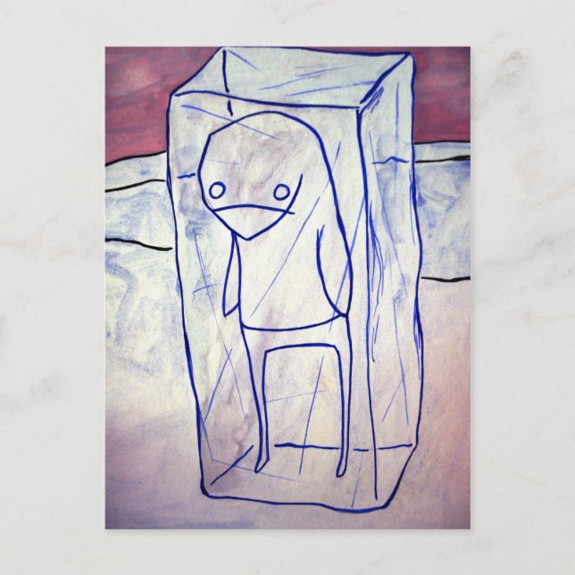 Carte Postale pingouin congelé (Devant)