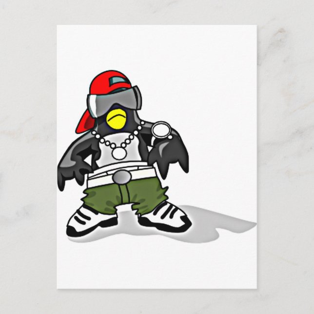 Carte Postale Pingouin funky (Devant)