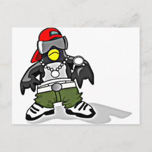 Carte Postale Pingouin funky
