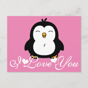 Carte Postale Pingouin mignon Je T'Aime