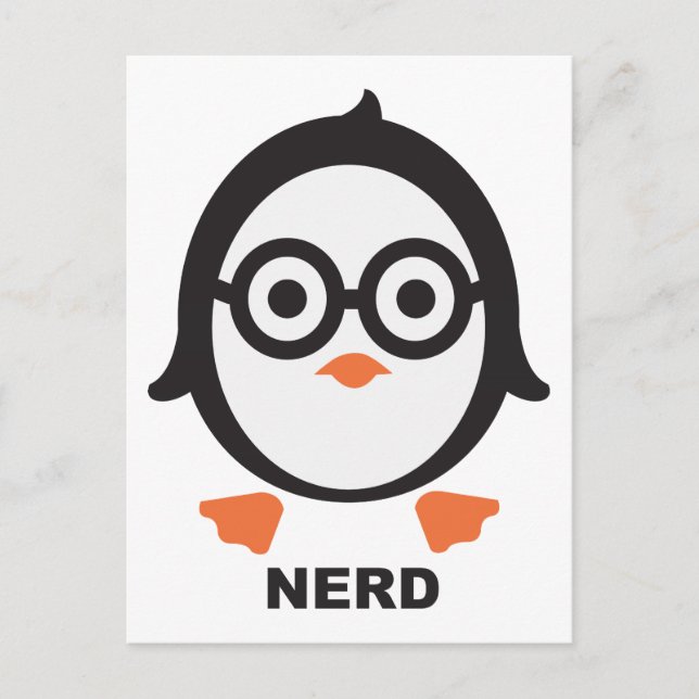 Carte Postale pingouin - nerd - pingouin (Devant)