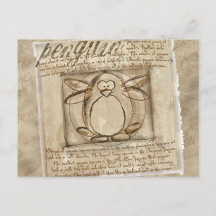 Carte Postale Pingouin vitruvien
