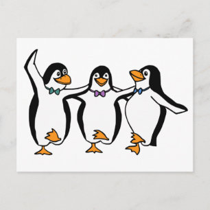 Carte Postale Pingouins dansants