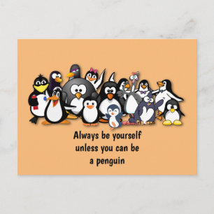 Carte Postale Pingouins mignons animés