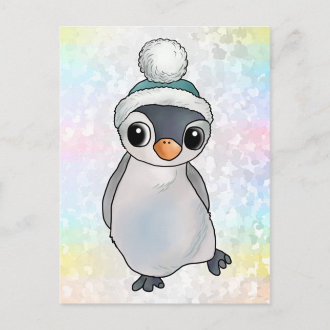 Carte Postale Pinguin mit Mütze (Devant)