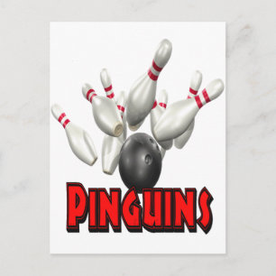 Carte Postale Pinguins Bowling