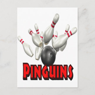 Carte Postale Pinguins Bowling