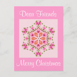Carte postale Pink and Orange Snowflake