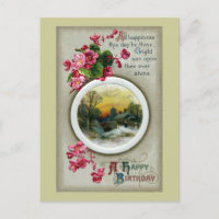 Pink Begonias Vintage Anniversaire Vignette