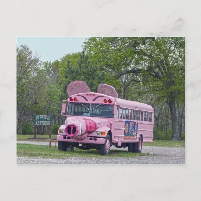 Carte Postale Pink Ben Wheeler, Texas, Hogfest Bus (Devant)
