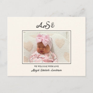 Carte Postale Pink Bow Photo Creative Faire-part de naissance