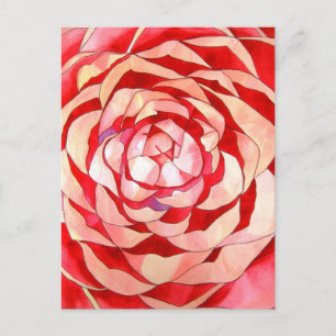 Carte Postale Pink Camellia abstract art painting original