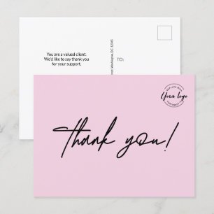 Carte Postale Pink Chic Custom Beauté Salon Logo Business