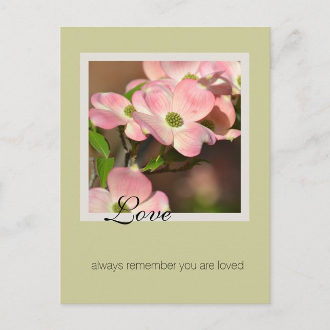 Carte Postale Pink Dogwood Personnalisé Amour Citation Inspirati (Devant)
