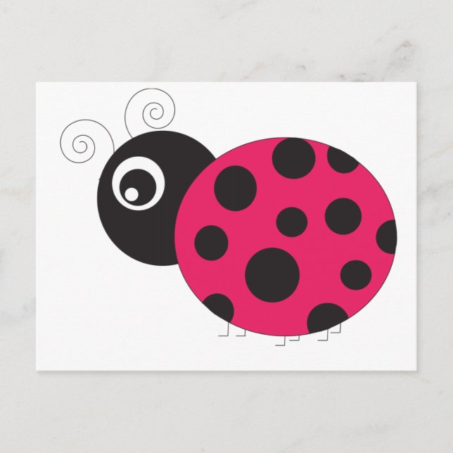 Carte Postale Pink et Black Ladybug s'est évanoui (Devant)