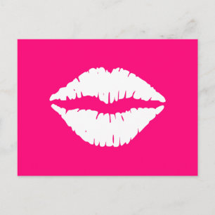Carte Postale Pink et lipstick blanc