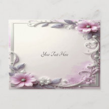 Pink Floral Frame Postcard