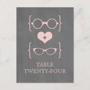 Carte Postale Pink Geky Lunettes Table tableau Postcard