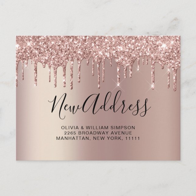 Carte Postale Pink Gold Driving Nouvelle adresse Moving Faire-pa (Devant)
