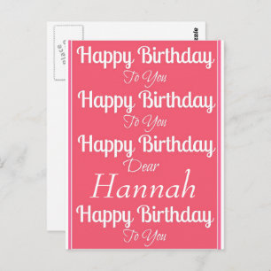 Carte postale Pink Happy Birthday Song