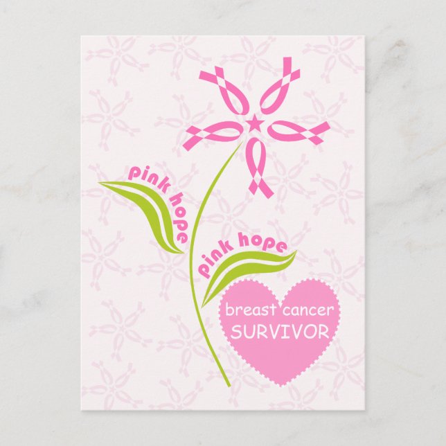 Carte Postale Pink Hope Survivant de la sensibilisation au cance (Devant)