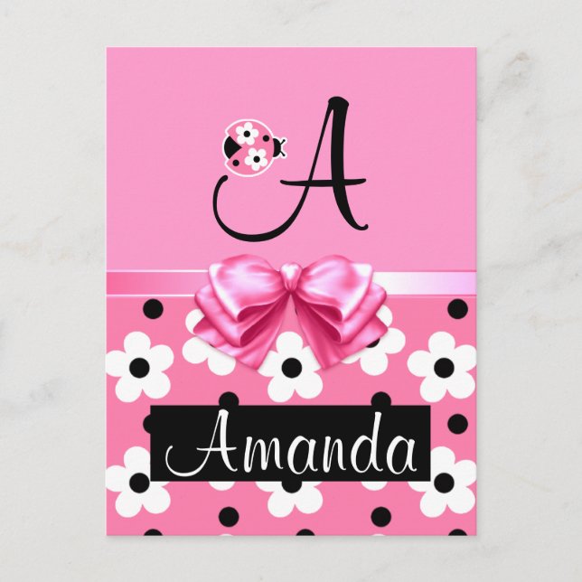Carte Postale Pink Ladybug : Personnaliser (Devant)
