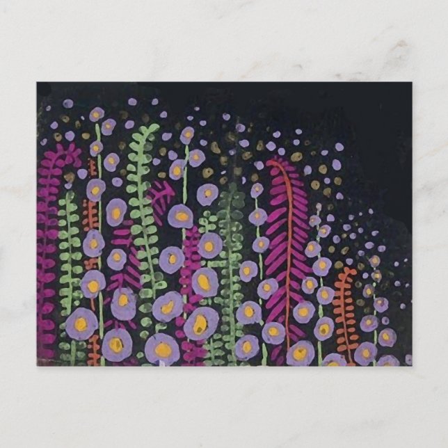 Carte Postale Pink Lavender Fine French Vintage Wallpaper (Devant)