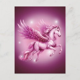 Carte Postale Pink Pegasus Joli Imaginaire