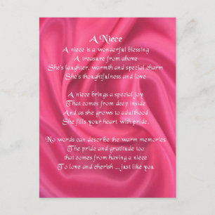 Carte Postale Pink - Poème nièce