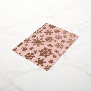 Carte postale Pink Rose Gold Snowflacon Noël Foil