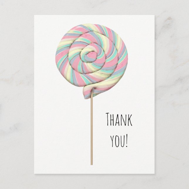 Carte postale Pink Swirl Lollipop (Devant)