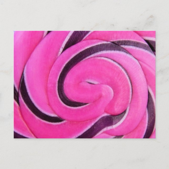 Carte Postale Pink Swirl Lolly (Devant)