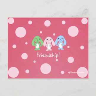 Carte postale Pinky Bunny & Friends