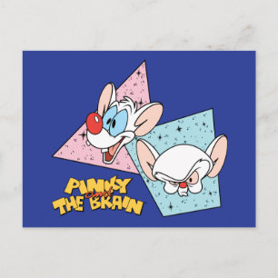 Carte Postale Pinky et le cerveau   Graphiques de caractères rét
