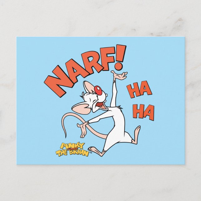 Carte Postale Pinky et le cerveau | Pinky "Narf !" (Devant)