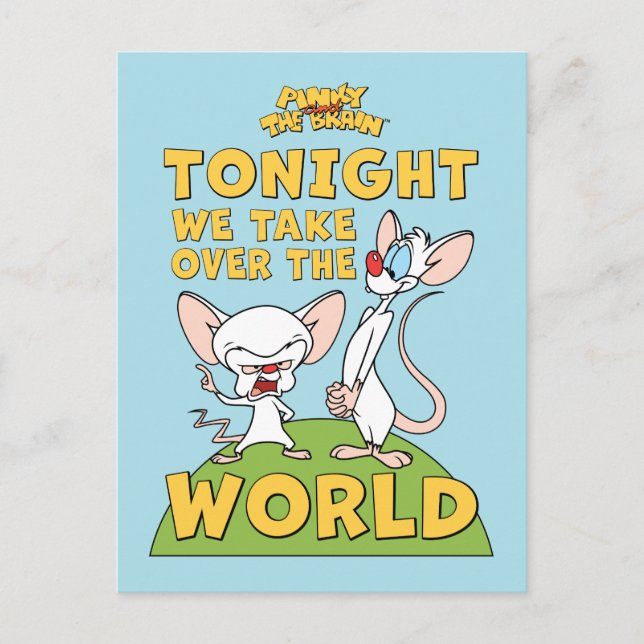 Carte Postale Pinky et le cerveau | Reprendre Le Monde (Devant)