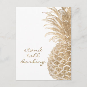 Carte Postale Pinneapple Tropical Or