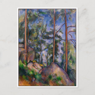 Carte Postale Pins et rochers par Cézanne