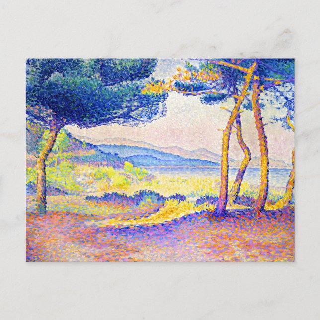 Carte Postale Pins le long de la côte par Henri Edmond Cross (Devant)