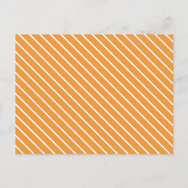 Carte Postale Pinstripes diagonales - orange et blanc (Devant)